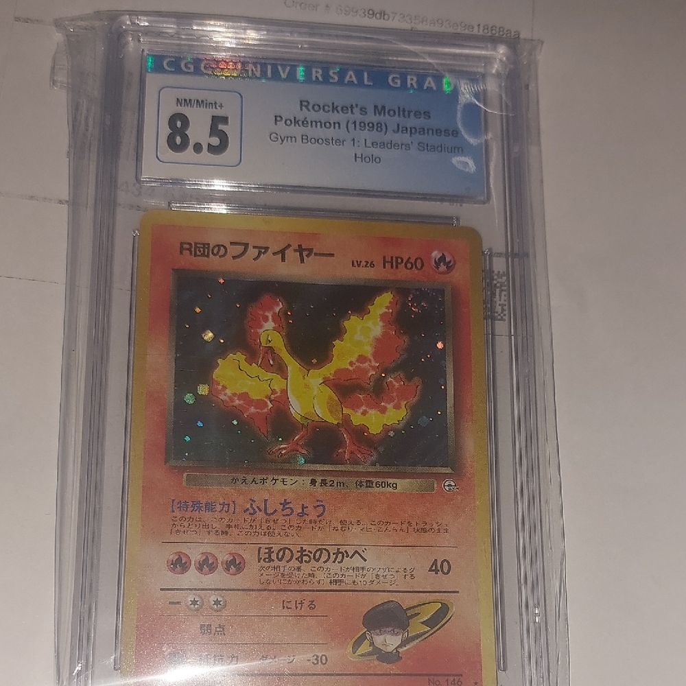 Japanese Pokémon Rocket's Moltres Card Cgc 8.5 No.146